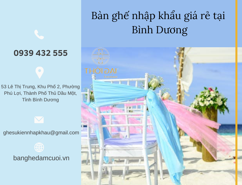 Bàn ghế nhập khẩu giá rẻ tại Bình Dương