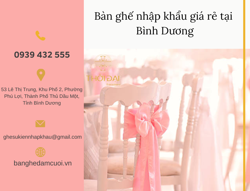 bàn ghế nhập khẩu được sử dụng rộng rãi trong các nhà hàng tiệc cướ