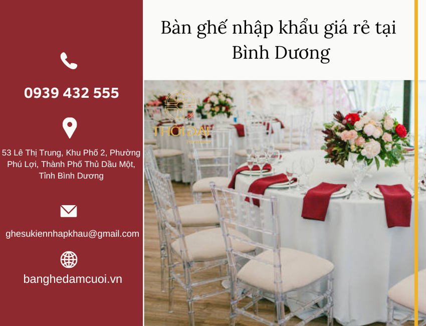 bàn ghế đám cưới thời đại